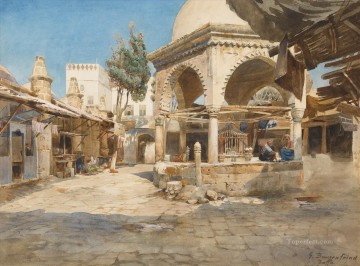 Un pozo en Jaffa Gustav Bauernfeind judío orientalista Pinturas al óleo